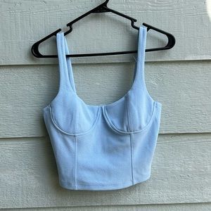 MIMOSA Blue Iris crop corset style shirt in Sky | small